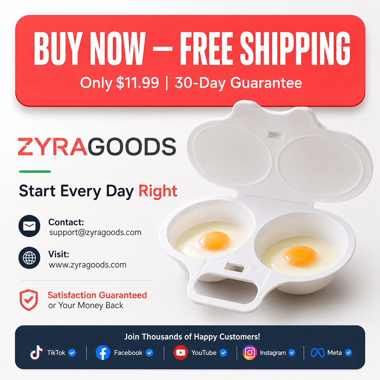 đ„Microwave Egg Poacher with Lid & Handle