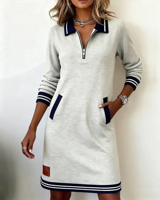 Everyday Cotton Zip Collar Dress