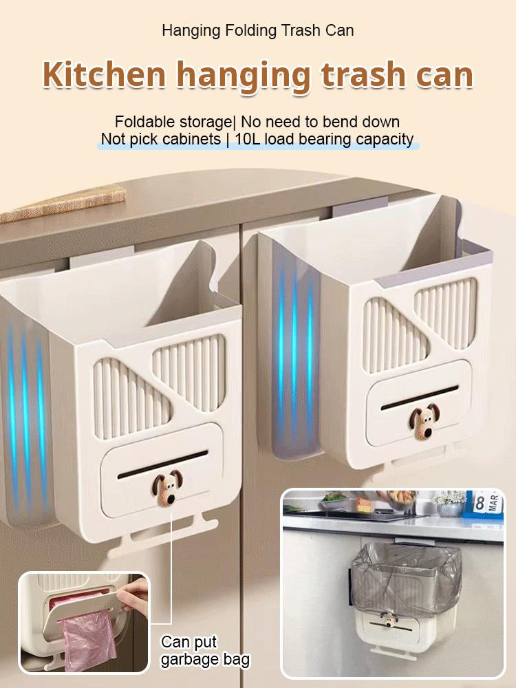 🗑️50% OFF NOW!🕒Foldable Hanging Trash Can – Space Saving, Leak Proof & Easy to Clean🧼
