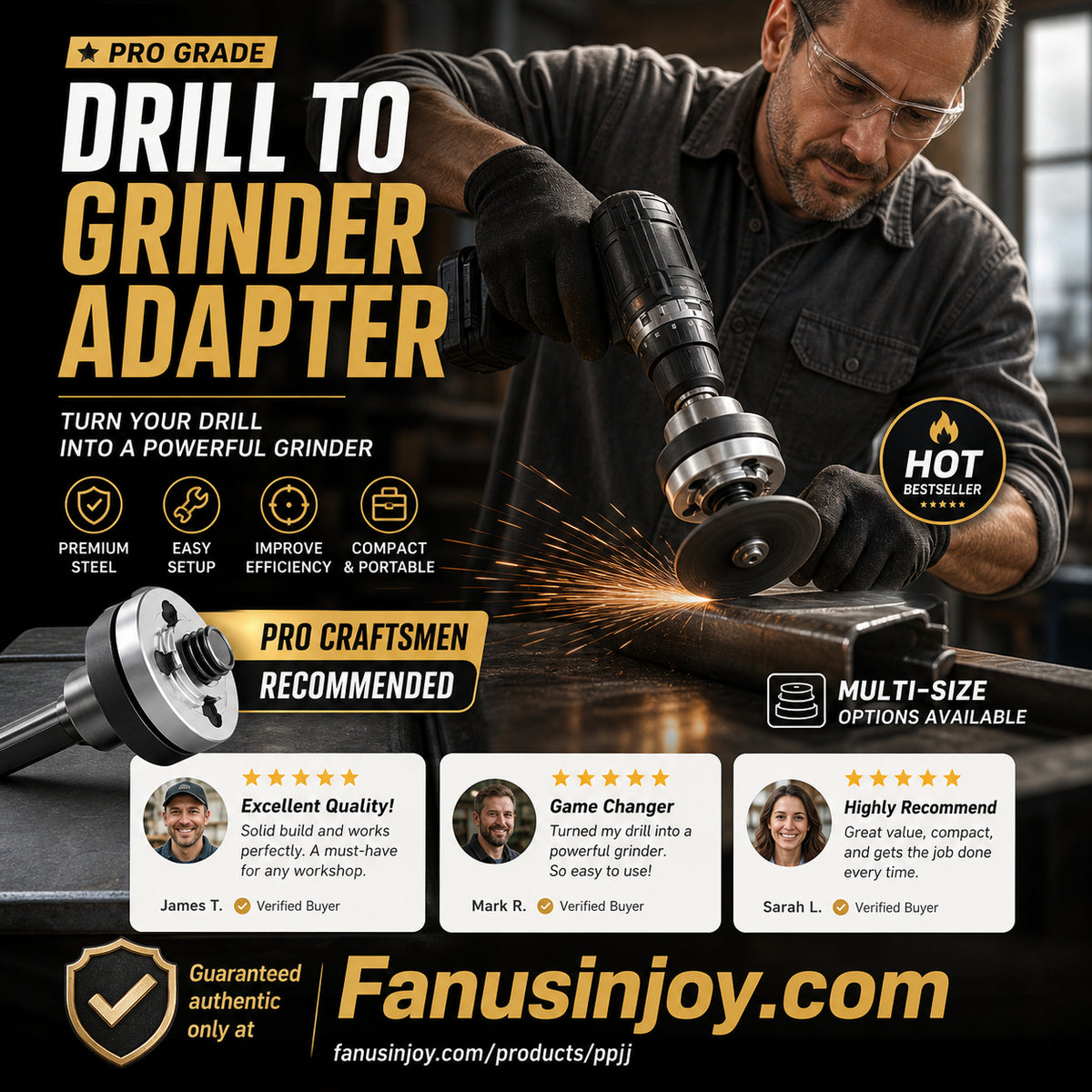 🏭Factory Special 🔥50% Off！🛠️Faster, smoother and easier to use！Heavy Duty Drill to Angle Grinder Adapter
