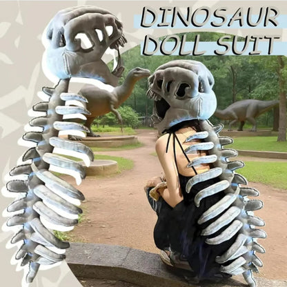 Dinosaur Skeleton Headgear Pillow, 4 Color Options Available, Unisex Cushion, Perfect for Party Cosplay and Sofa Lounging