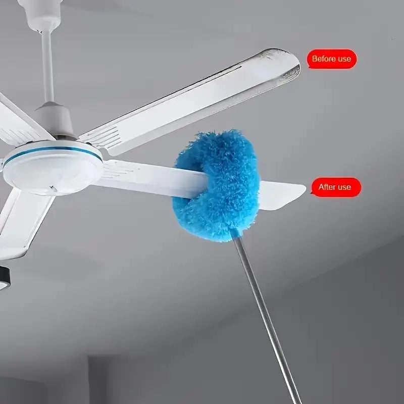 Extendable Microfiber Ceiling Fan Duster - Long Handle, Dust-Locking, Reusable & Machine Washable, Effortless Cleaning Brush for High Ceilings & Ceiling Fans