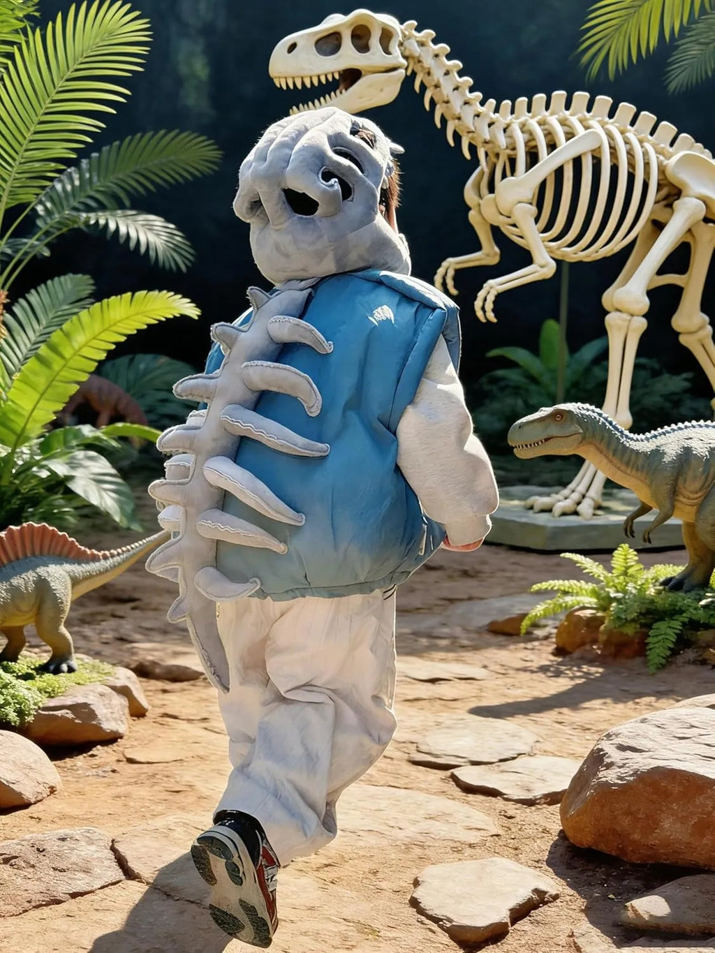 Dinosaur Skeleton Headgear Pillow, 4 Color Options Available, Unisex Cushion, Perfect for Party Cosplay and Sofa Lounging