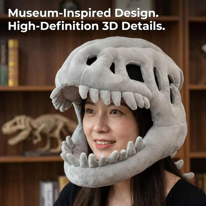 Dinosaur Skeleton Headgear Pillow, 4 Color Options Available, Unisex Cushion, Perfect for Party Cosplay and Sofa Lounging