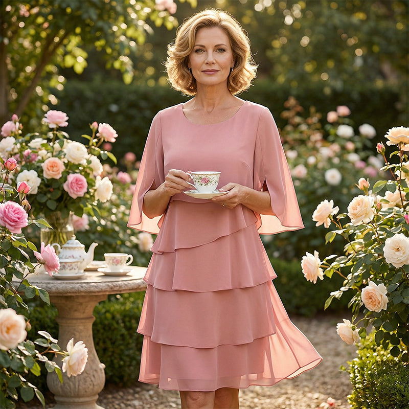 🎁 50% OFF! Women's Elegant Layered Ruffle Sleeve Dress – Effortless Style for Every Occasion 💃