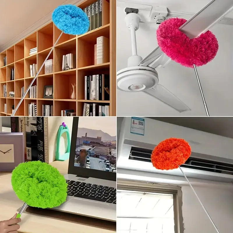 Extendable Microfiber Ceiling Fan Duster - Long Handle, Dust-Locking, Reusable & Machine Washable, Effortless Cleaning Brush for High Ceilings & Ceiling Fans