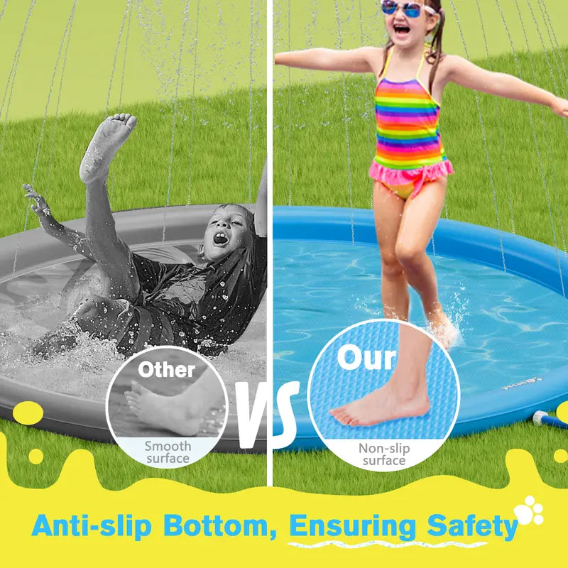 Pecute Dog Splash Pad Sprinkler Mat, Non-Slip Durable Thick PVC Backyard Water Play Mat for Dogs(without PVC pipe ), Portable Pet Wading Pool & Summer Outdoor Toy, dealsforyoudays,petlover,summer essential,summervibes Swimming Pool Set Kiddie Inflatable
