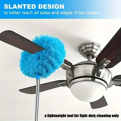 Extendable Microfiber Ceiling Fan Duster - Long Handle, Dust-Locking, Reusable & Machine Washable, Effortless Cleaning Brush for High Ceilings & Ceiling Fans