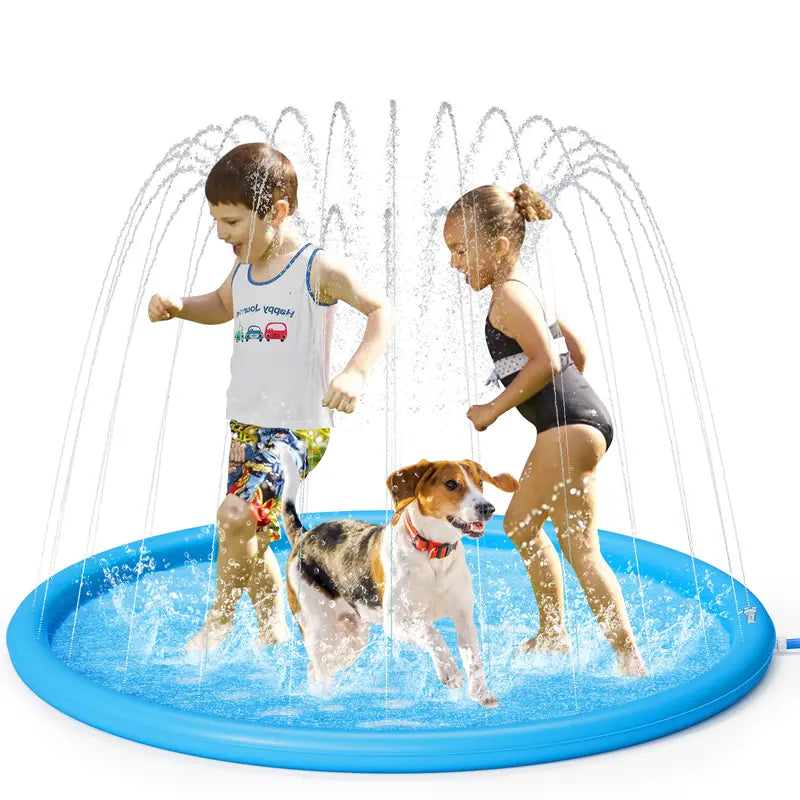 Pecute Dog Splash Pad Sprinkler Mat, Non-Slip Durable Thick PVC Backyard Water Play Mat for Dogs(without PVC pipe ), Portable Pet Wading Pool & Summer Outdoor Toy, dealsforyoudays,petlover,summer essential,summervibes Swimming Pool Set Kiddie Inflatable