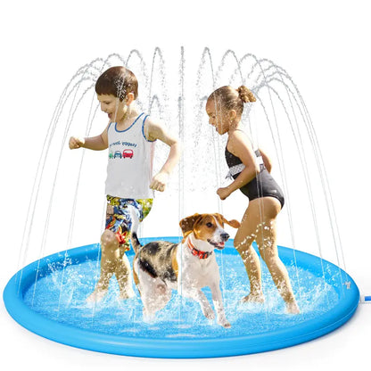 Pecute Dog Splash Pad Sprinkler Mat, Non-Slip Durable Thick PVC Backyard Water Play Mat for Dogs(without PVC pipe ), Portable Pet Wading Pool & Summer Outdoor Toy, dealsforyoudays,petlover,summer essential,summervibes Swimming Pool Set Kiddie Inflatable