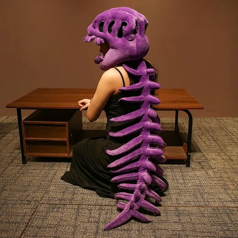 Dinosaur Skeleton Headgear Pillow, 4 Color Options Available, Unisex Cushion, Perfect for Party Cosplay and Sofa Lounging